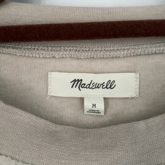 Madewell Brushed Sweatshirt Alabaster Medium Side-Button Accent Relaxed Cozy - Picture 3 of 17
